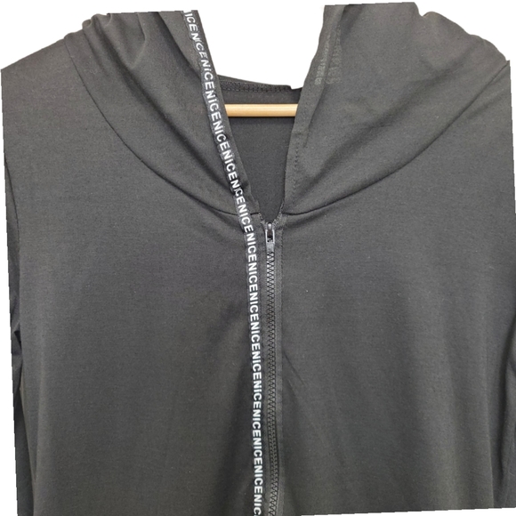 UNKNOWN BRAND Hoodie Black Zip Up Fitted - Picture 3 of 8